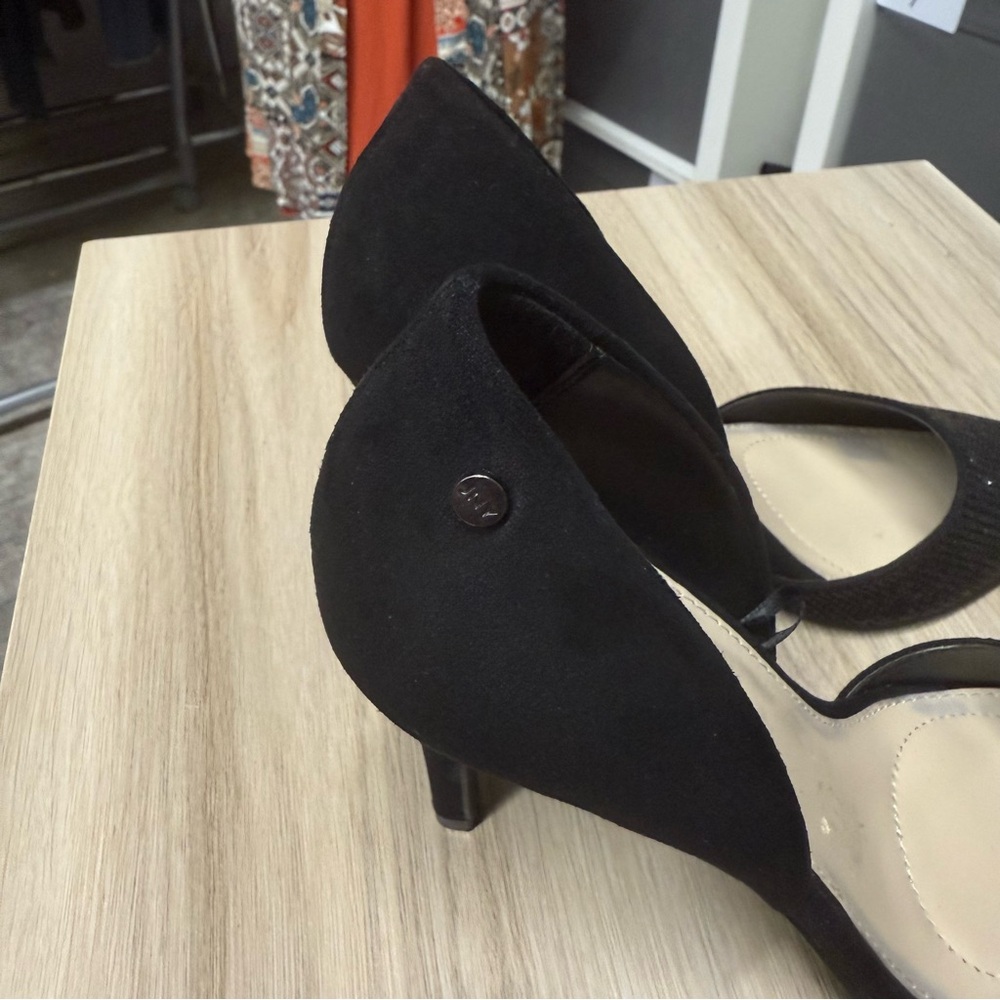 Jones New York Catie Pointy Toe Dress Pumps Rhinestone Elegant Black Heels - Picture 7 of 11